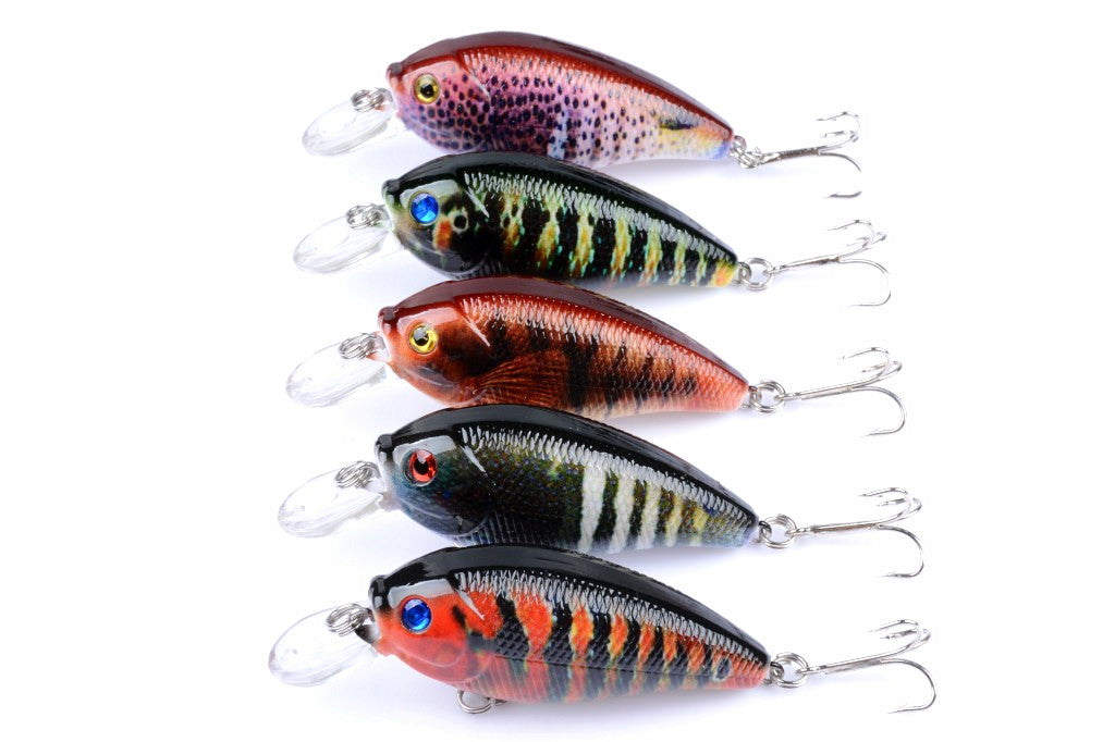 5x 7cm Popper Crank Bait Fishing Lure Lures Surface Tackle Saltwater V324-LB73