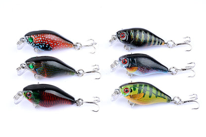 6x 4.3cm Popper Crank Bait Fishing Lure Lures Surface Tackle Saltwater V324-LB95