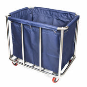 Commercial Laundry Trolley 90x65x80cm Large Capacity Linen Cart with 2 Swivel & 2 Fixed Wheels Navy V324-LT-906580-NV
