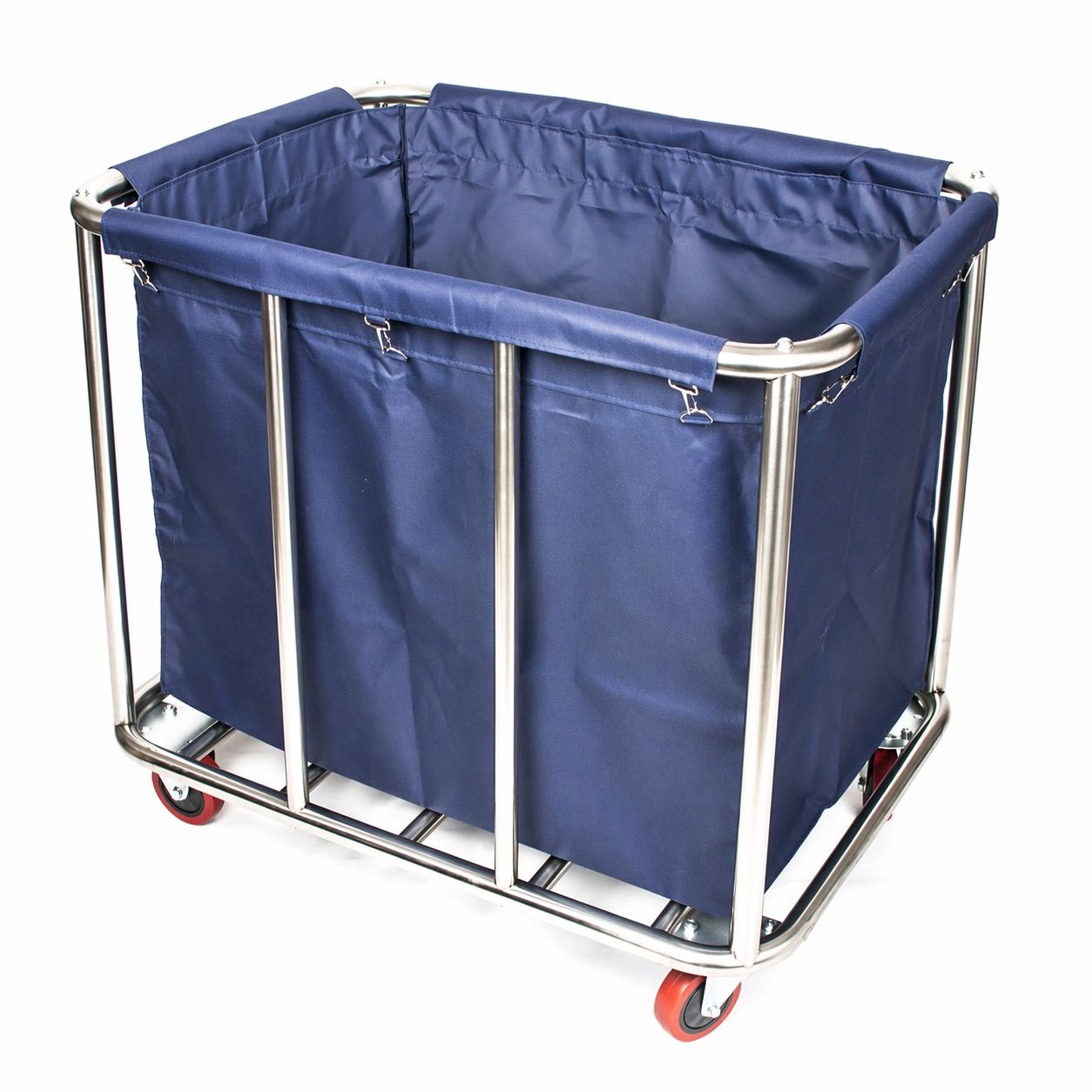 Commercial Laundry Trolley 90x65x80cm Large Capacity Linen Cart with 2 Swivel & 2 Fixed Wheels Navy V324-LT-906580-NV