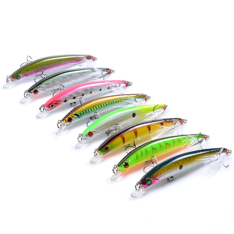 8x Popper Minnow 11.2cm Fishing Lure Lures Surface Tackle Fresh Saltwater V324-M0207