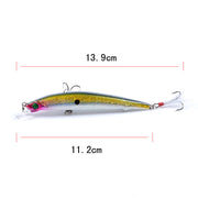 8x Popper Minnow 11.2cm Fishing Lure Lures Surface Tackle Fresh Saltwater V324-M0207