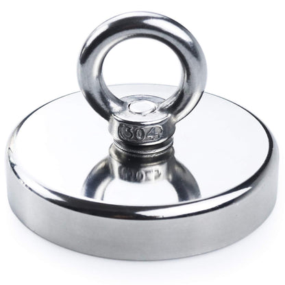 Salvage 340KG Recovery Magnet Hook Countersunk Hole Eyebolt Treasure Hunting Fishing V324-MAG-D90