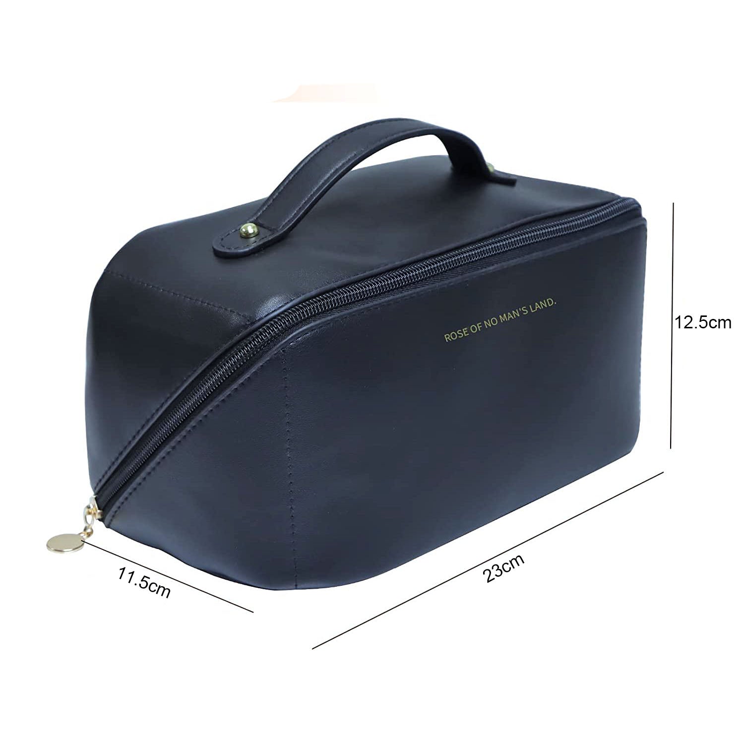 Large Travel Cosmetic Bag Portable Make up Makeup Bag Waterproof PU Leather Storage Black V324-MKBAG-BK