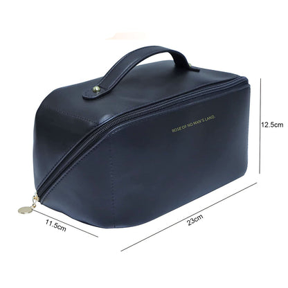 Large Travel Cosmetic Bag Portable Make up Makeup Bag Waterproof PU Leather Storage Black V324-MKBAG-BK