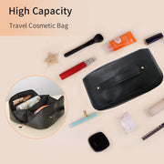 Large Travel Cosmetic Bag Portable Make up Makeup Bag Waterproof PU Leather Storage Black V324-MKBAG-BK
