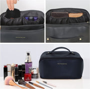 Large Travel Cosmetic Bag Portable Make up Makeup Bag Waterproof PU Leather Storage Black V324-MKBAG-BK