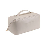 Large Travel Cosmetic Bag Portable Make up Makeup Bag Waterproof PU Leather Storage White V324-MKBAG-WH