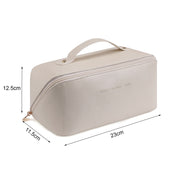 Large Travel Cosmetic Bag Portable Make up Makeup Bag Waterproof PU Leather Storage White V324-MKBAG-WH