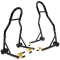 Motorcycle Universal Paddock Front & Rear Stand Lift Fork Stand Rear Wheel Swingarm Spool V324-MOTOSTANDTD061-SET