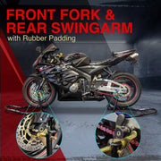 Motorcycle Universal Paddock Front & Rear Stand Lift Fork Stand Rear Wheel Swingarm Spool V324-MOTOSTANDTD061-SET