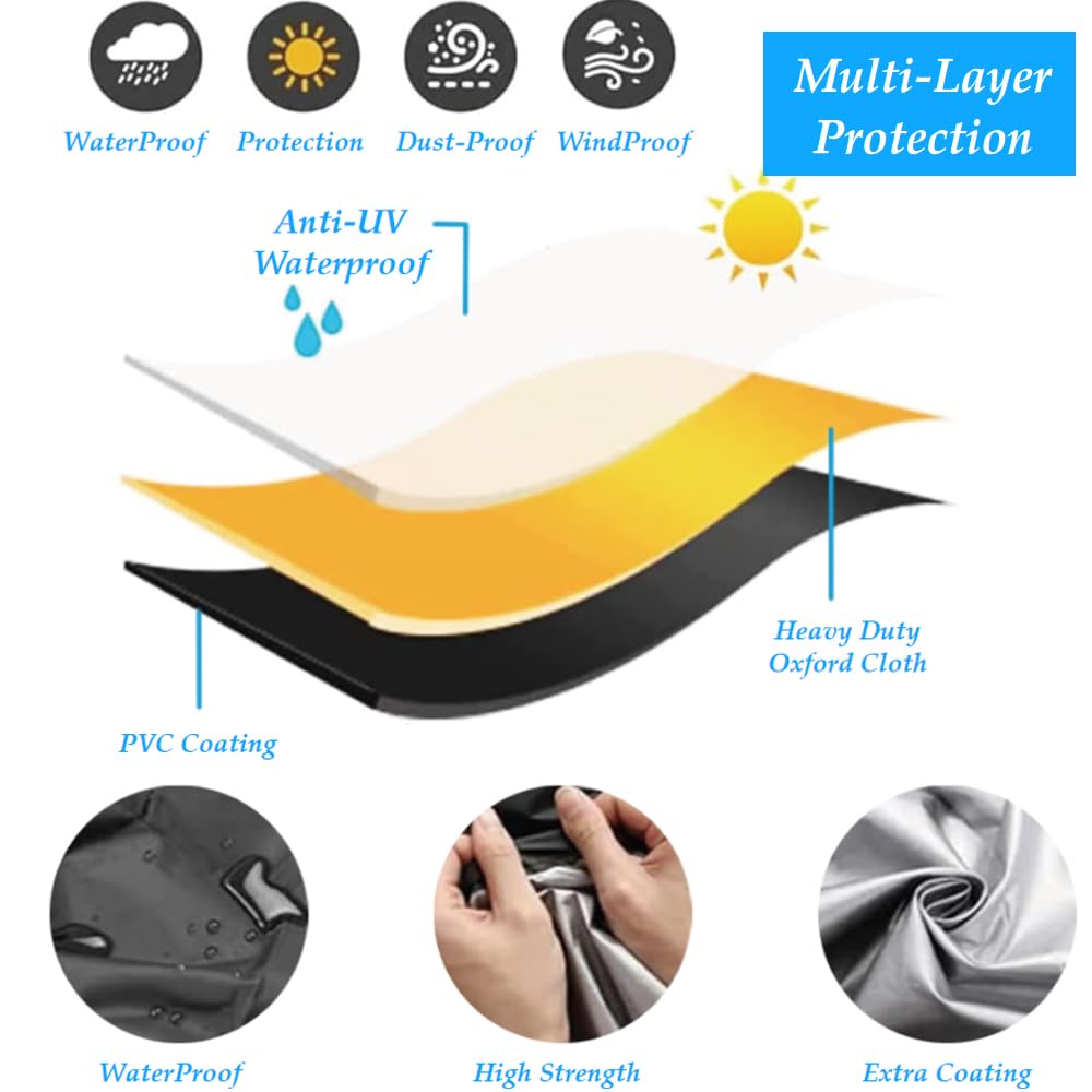 Lawn Mower Cover Lawn Tractor Cover Waterproof Heavy Duty 420D Polyester UV Protection V324-MOWERCOVER-XL