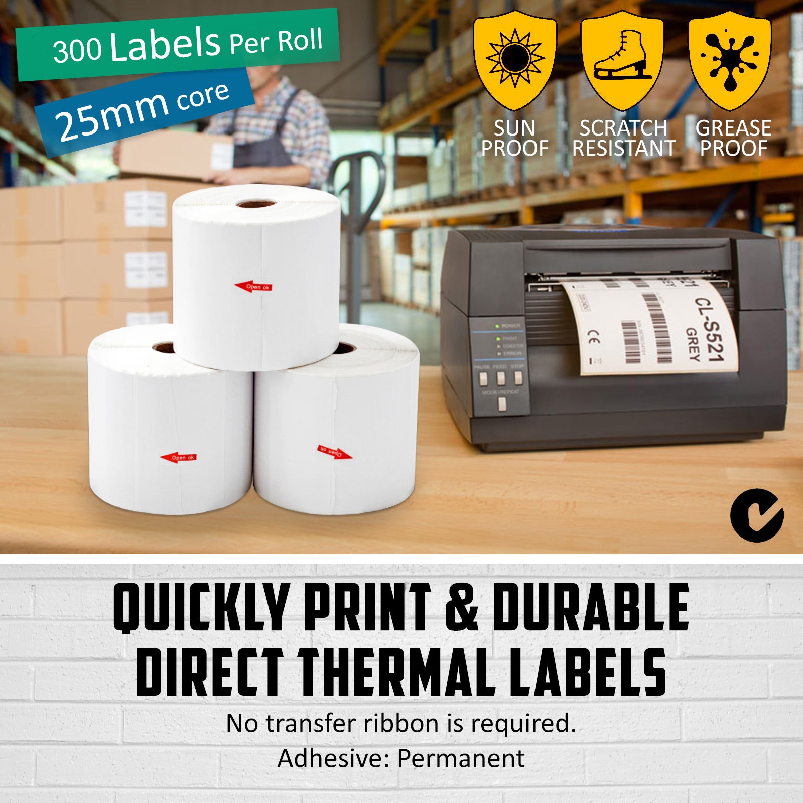 3 rolls 100x150mm 4x6 900 Labels Shipping Label Fastway eParcel Aaramex Couriers Please V324-OF-LB114790-X3