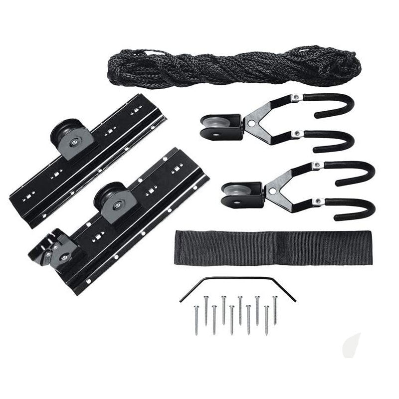 Kayak Bike Hoists Hanger Ladder Ceiling Mount 20kg Capacity Hooks Pulleys V324-PBH-1R