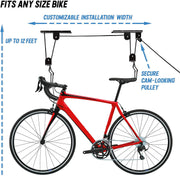 Kayak Bike Hoists Hanger Ladder Ceiling Mount 20kg Capacity Hooks Pulleys V324-PBH-1R