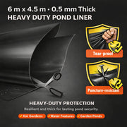 Heavy Duty 0.5mm HDPE Pond Liner Waterproof Sheet 4.5m x 6m for Garden & Fish Ponds V324-PDLINER45X6