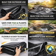 Heavy Duty 0.5mm HDPE Pond Liner Waterproof Sheet 4.5m x 6m for Garden & Fish Ponds V324-PDLINER45X6