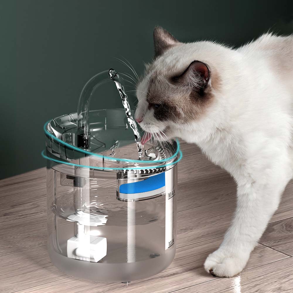 Cat Dog Water Fountain Pet Water Dispenser 1.8L Automatic Drinking Fountain for Cats Kitty Indoor V324-PET-DRINKBWF060-BAS