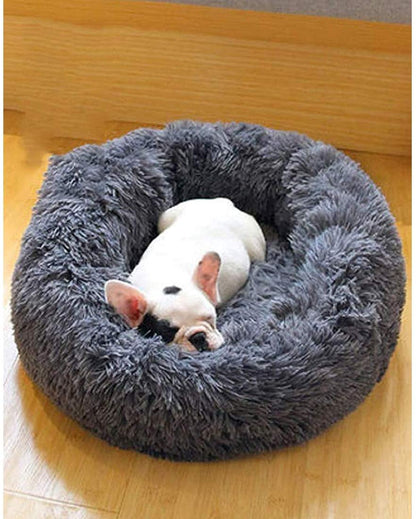 Soft Dog Bed Round Washable Plush Pet Kennel Cat Bed Mat Sofa Large 70cm V324-PETDB-DGREY-70