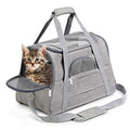 Pet Carrier Bag Travel Bag for Cats and Small Dogs Cozy Bed, Shoulder Strap V324-PT-BGGREY