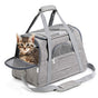 Pet Carrier Bag Travel Bag for Cats and Small Dogs Cozy Bed, Shoulder Strap V324-PT-BGGREY