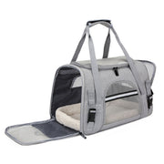 Pet Carrier Bag Travel Bag for Cats and Small Dogs Cozy Bed, Shoulder Strap V324-PT-BGGREY