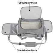 Pet Carrier Bag Travel Bag for Cats and Small Dogs Cozy Bed, Shoulder Strap V324-PT-BGGREY