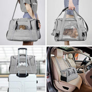 Pet Carrier Bag Travel Bag for Cats and Small Dogs Cozy Bed, Shoulder Strap V324-PT-BGGREY