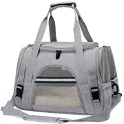 Pet Carrier Bag Travel Bag for Cats and Small Dogs Cozy Bed, Shoulder Strap V324-PT-BGGREY