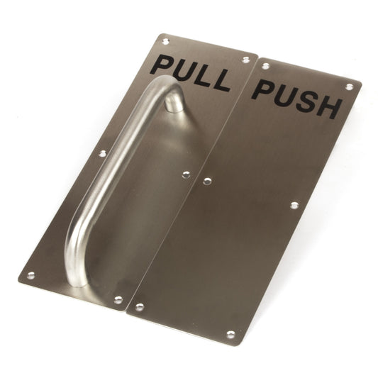 304 Stainless Steel Commercial Door Pull Push Handle Plate Set for Bathrooms, Stairwell Fire Doors etc V324-PUPLHANDLES