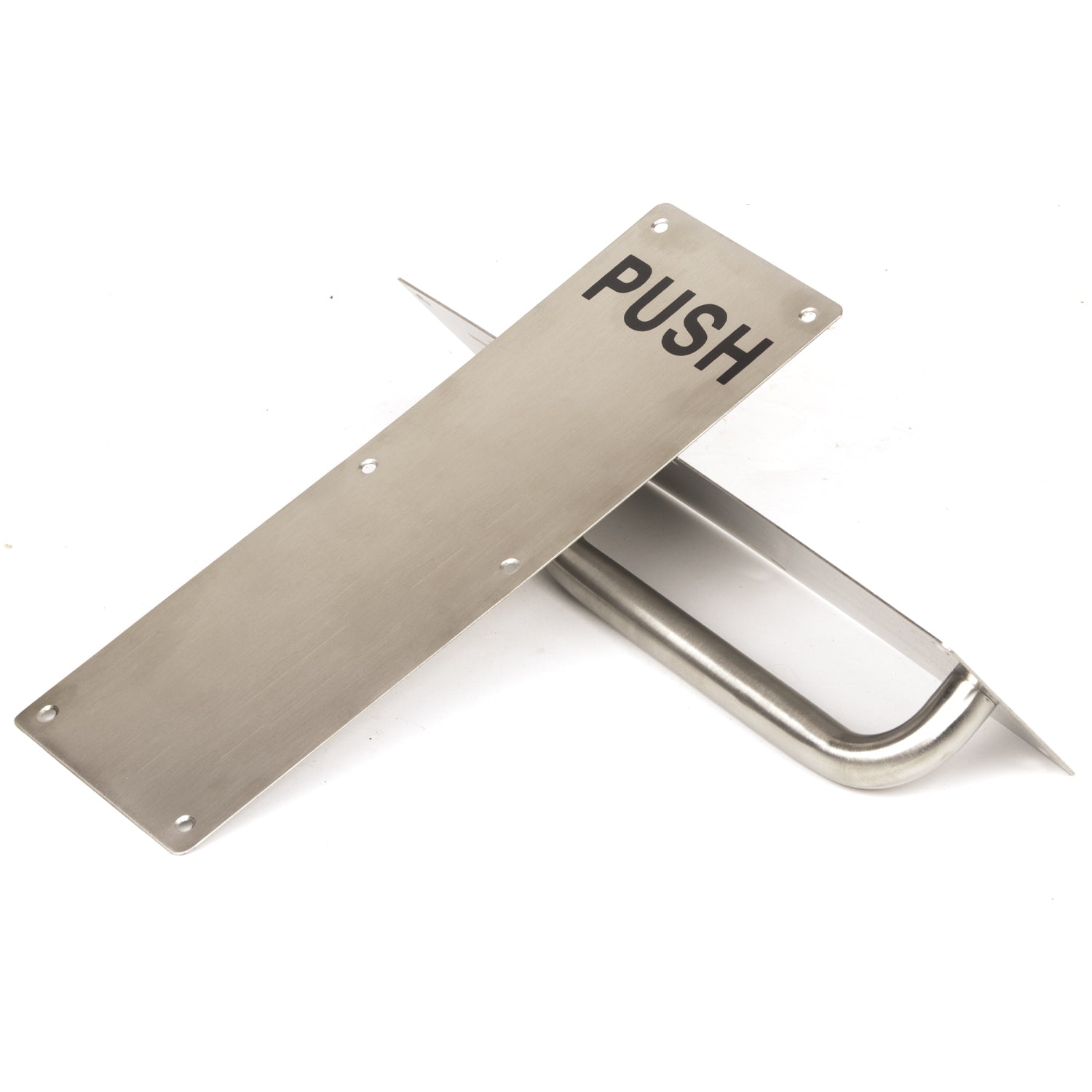 304 Stainless Steel Commercial Door Pull Push Handle Plate Set for Bathrooms, Stairwell Fire Doors etc V324-PUPLHANDLES