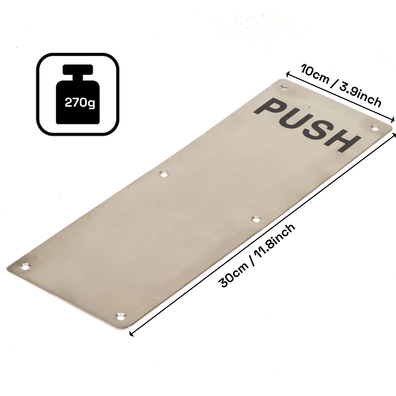 304 Stainless Steel Commercial Door Pull Push Handle Plate Set for Bathrooms, Stairwell Fire Doors etc V324-PUPLHANDLES