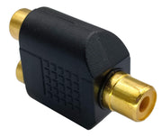 RCA Female to RCA Female Audio Splitter Adapter Connector Coupler V324-RCAF-2RCAF-G