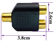 RCA Female to RCA Female Audio Splitter Adapter Connector Coupler V324-RCAF-2RCAF-G