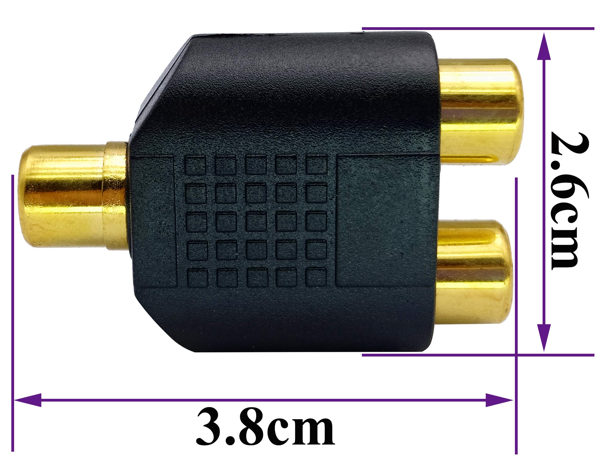 RCA Female to RCA Female Audio Splitter Adapter Connector Coupler V324-RCAF-2RCAF-G