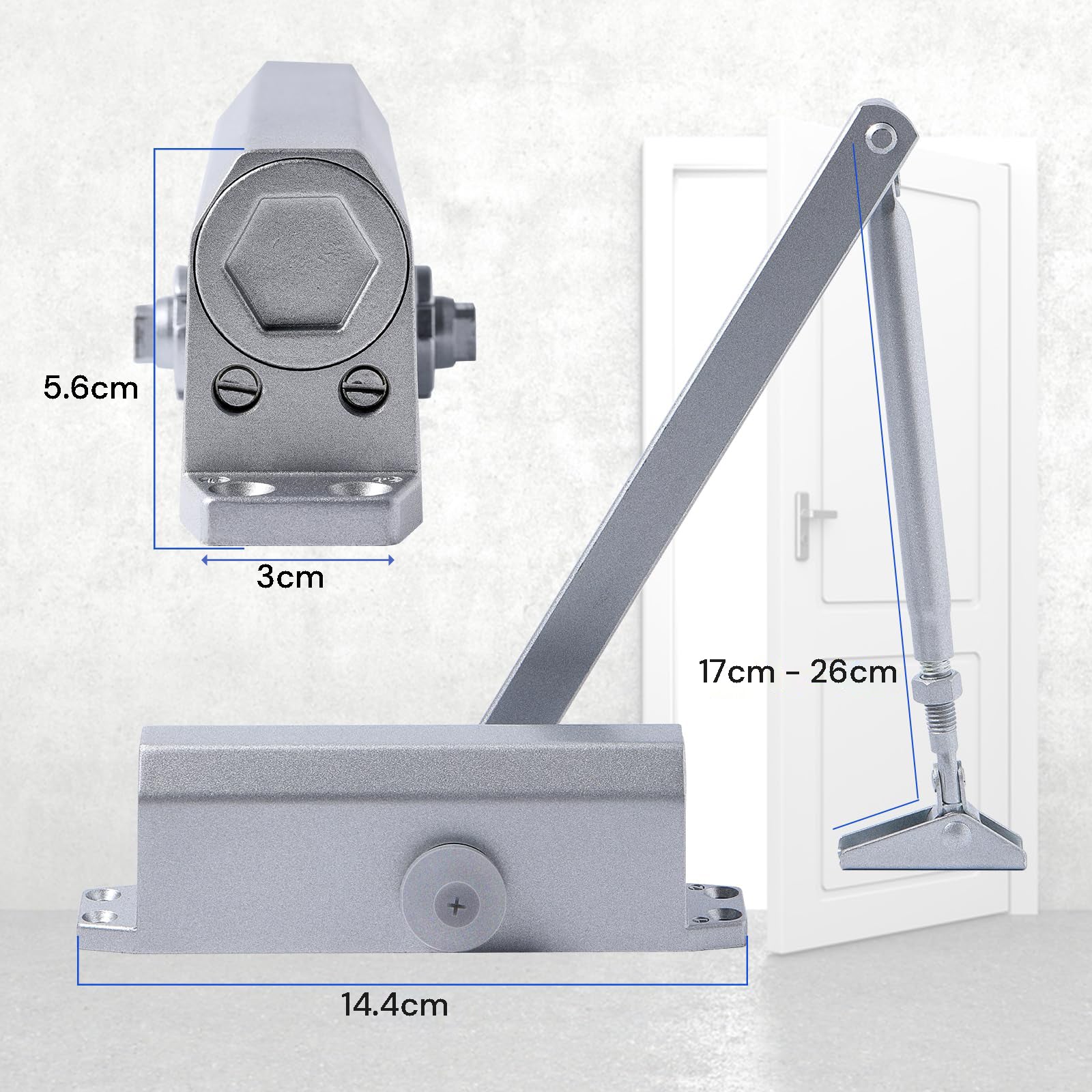 Auto Commercial Door Closers Hydraulic Door Closer for Home Commercial Door 25-45kg V324-SCLOCK-2545