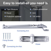 Auto Commercial Door Closers Hydraulic Door Closer for Home Commercial Door 45-60kg V324-SCLOCK-4560