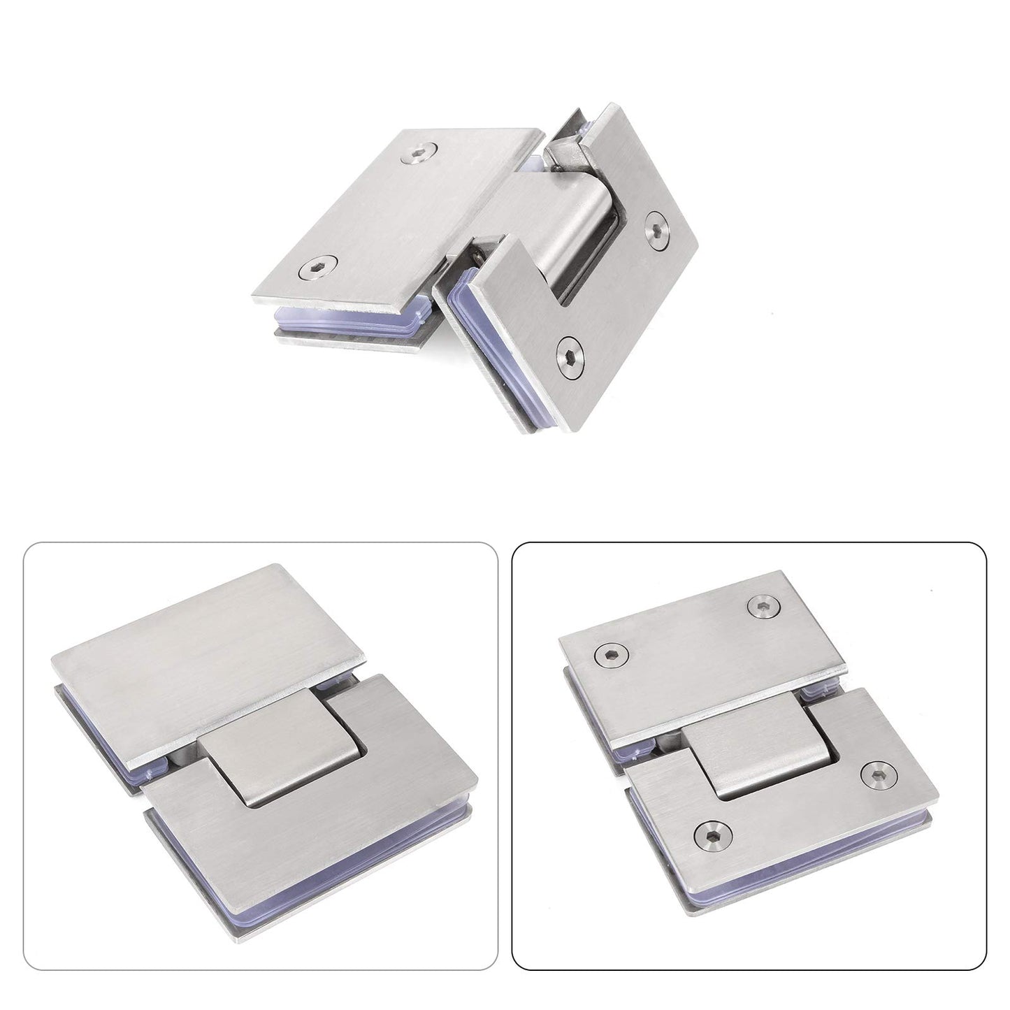 Shower Glass Door Gate Hinge 304 Stainless Steel 180 Degrees Polished Chrome Finish V324-SDHINGE-180