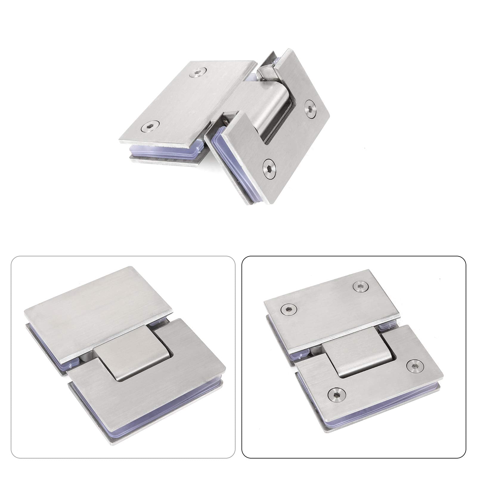 Shower Glass Door Gate Hinge 304 Stainless Steel 180 Degrees Polished Chrome Finish V324-SDHINGE-180