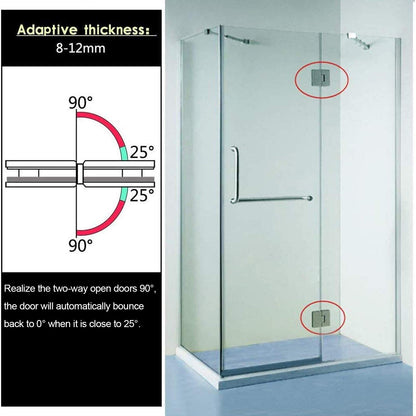 Shower Glass Door Gate Hinge 304 Stainless Steel 180 Degrees Polished Chrome Finish V324-SDHINGE-180