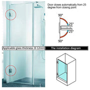 90 Degree Glass Door Cupboard Showcase Cabinet Clamp Glass Shower Doors Hinge 304 Steel V324-SDHINGE-90