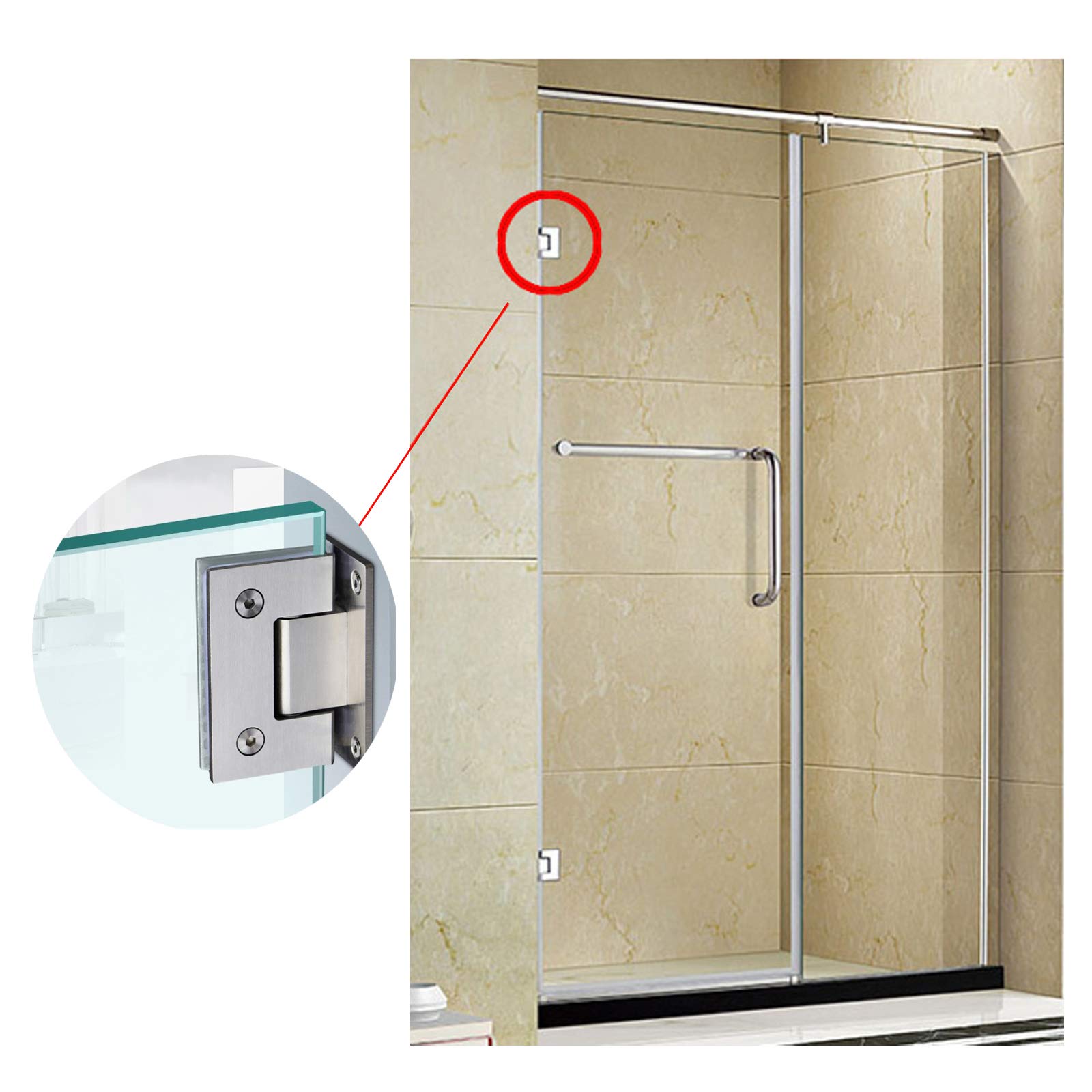 90 Degree Glass Door Cupboard Showcase Cabinet Clamp Glass Shower Doors Hinge 304 Steel V324-SDHINGE-90
