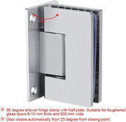 90 Degree Glass Door Cupboard Showcase Cabinet Clamp Glass Shower Doors Hinge 304 Steel V324-SDHINGE-90