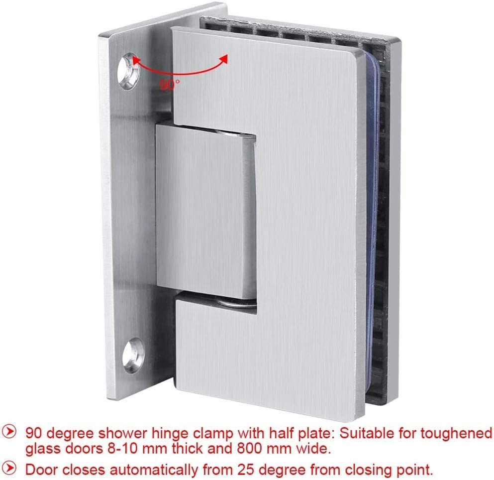 90 Degree Glass Door Cupboard Showcase Cabinet Clamp Glass Shower Doors Hinge 304 Steel V324-SDHINGE-90