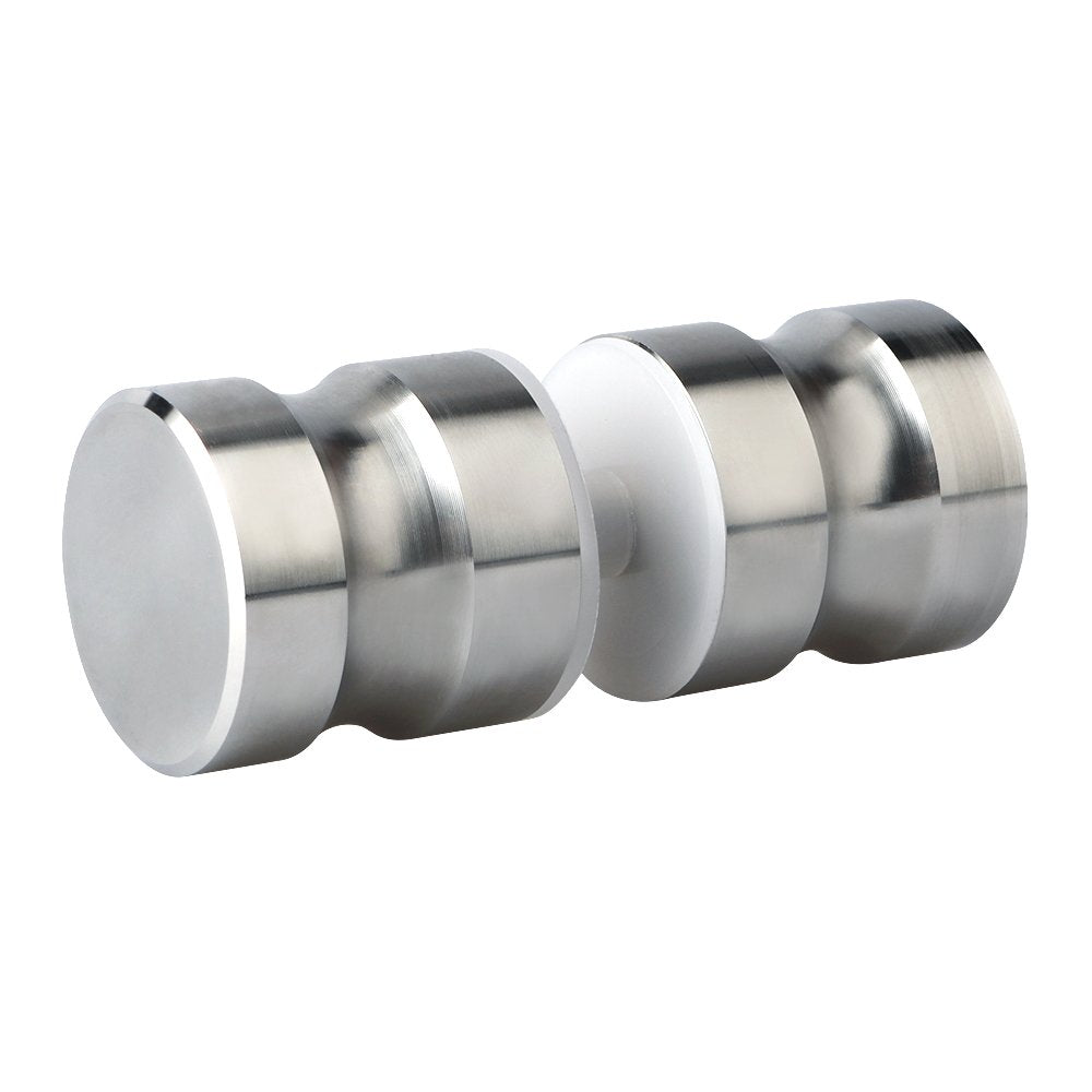 Shower Glass Door Knob Bathroom Round Back-to-Back Handle SUS304 Brushed Nickel V324-SDKONB-DR
