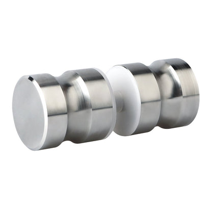 Shower Glass Door Knob Bathroom Round Back-to-Back Handle SUS304 Brushed Nickel V324-SDKONB-DR