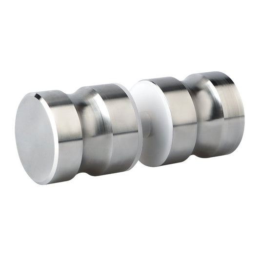 Shower Glass Door Knob Bathroom Round Back-to-Back Handle SUS304 Brushed Nickel V324-SDKONB-DR