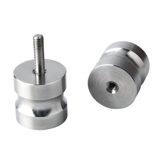 Shower Glass Door Knob Bathroom Round Back-to-Back Handle SUS304 Brushed Nickel V324-SDKONB-DR