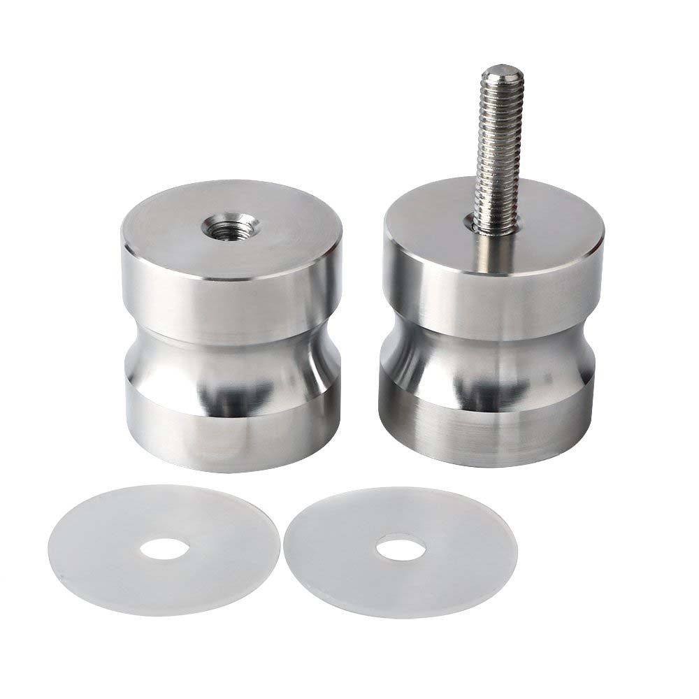 Shower Glass Door Knob Bathroom Round Back-to-Back Handle SUS304 Brushed Nickel V324-SDKONB-DR