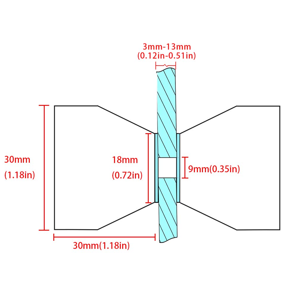 Shower Glass Door Knob Bathroom Round Back-to-Back Handle Pull 304 Brushed Nickel V324-SDKONB-T